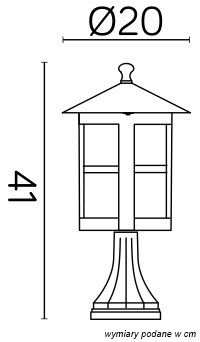 Außenstehende Gartenleuchte CORDOBA II K 4011/1/TD E27 41cm Su-Ma