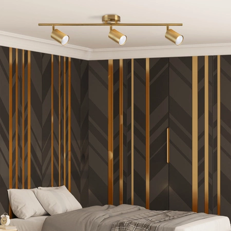 Wand- und Deckenstrahler Leuchte 3x GU10 Gold GOLDI Sanico Goldlux