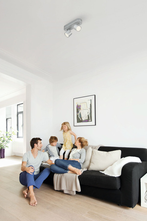 LED STAR Deckenleuchte 2x 4.5W 2700K Dimmbarer Reflektor Bewegliche Leuchte Aluminium PHILIPS