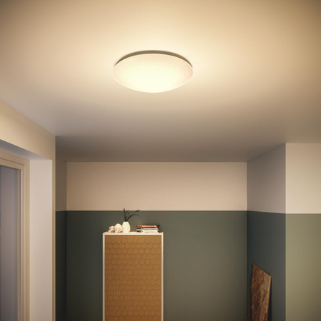 Plafond LED-Anbau-Deckenleuchte SUEDE 12W 2700K 28cm Weiß Rund PHILIPS