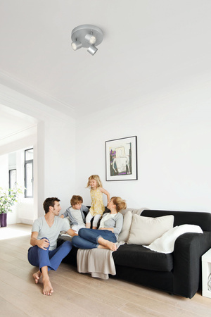 LED STAR Deckenleuchte 3x 4.5W 2700K Dimmbarer Reflektor Leuchte Bewegliches Aluminium Rund PHILIPS