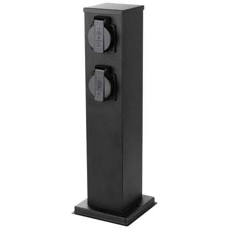 Gartenpfosten IBERI Outdoor Standing 230V 40cm 4x Netzsteckdose LUMILED