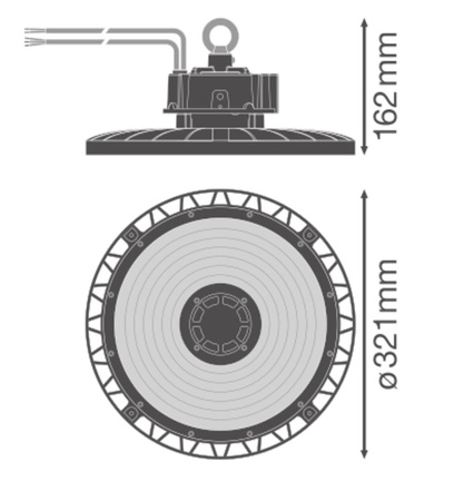 LED-Industrieleuchte 200W 36200lm 4000K Neutral Dimmbar Schwarz IP66 IK10 High Bay Gen 5 Ledvance