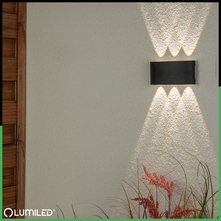 Wandleuchte Außen, Garten-Wandleuchte IP54 6W nach oben und unten KELSA LUMILED