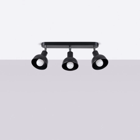 Deckenleuchte ELBA 3xE27 Reflektor Moving Black Loft SOLLUX