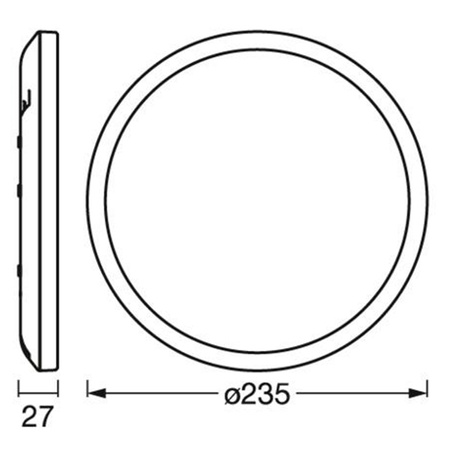 LED Plafond Deckenleuchte 15W 1100lm 3000K Warm Dimmbar Aufputz Weiß 23.5cm Orbis Ledvance
