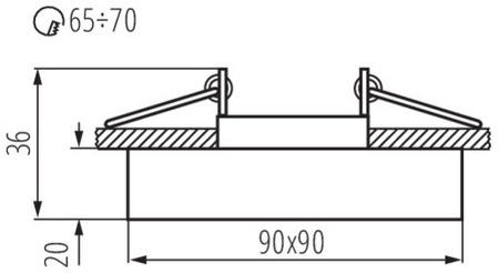 MORTA MR16 silberne quadratische Halogenglas-Deckenleuchte Kanlux
