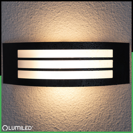 Wandleuchte Außen E27, Garten-Wandleuchte IP44 Schwarz FREESIA LUMILED