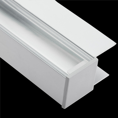 Aluminium-Anodierter Möbelprofil für LED-Streifen KM48 mit Klarglasabdeckung und Endkappen, 2m Silber LUMILED