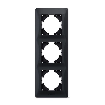 Horizontaler Rahmen für Steckdosen Dreifach Aufputz Schwarz BINERA VIDEX