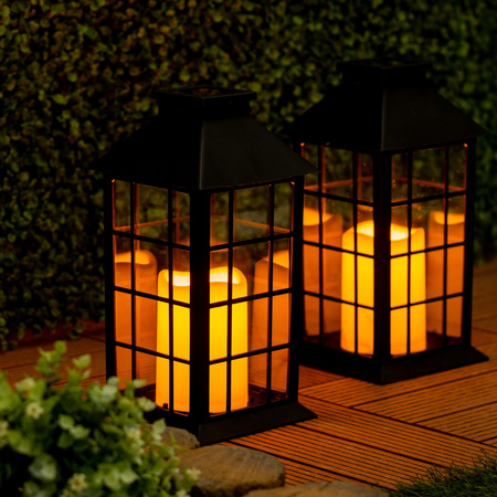 LED-Solar-Gartenlaterne Hängelaterne 32cm Schwarz