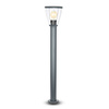 Gartenlampenmast 80 cm E27 Transparenter Lampenschirm Schwarz VT-839 V-TAC