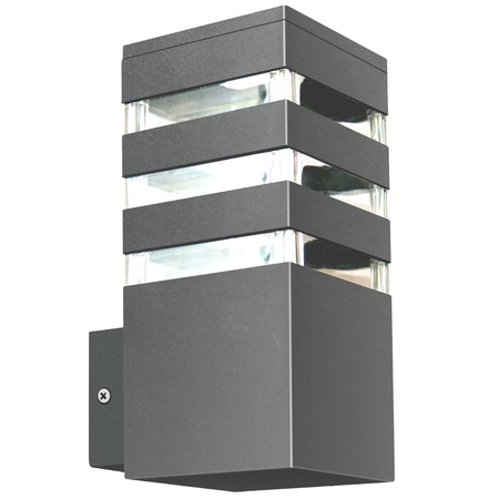 Garten-Wandleuchte gerade LED-Fassadenleuchte E27 TEKSAS graphit GOLDLUX (Polux)