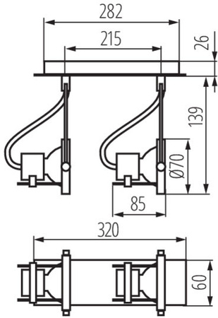 SONDA 2xGU10 CHROM MAT Kanlux Deckenlampenbefestigung