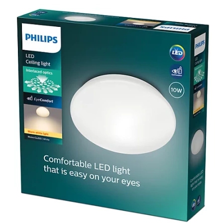 LED Plafond Aufputz MOIRE 10W 2700K 24cm Weiß Rund PHILIPS