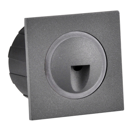 LED-Treppeneinbauleuchte 3W 20lm IP44 4000K graphit quadratisch Q3 GOLDLUX (Polux)