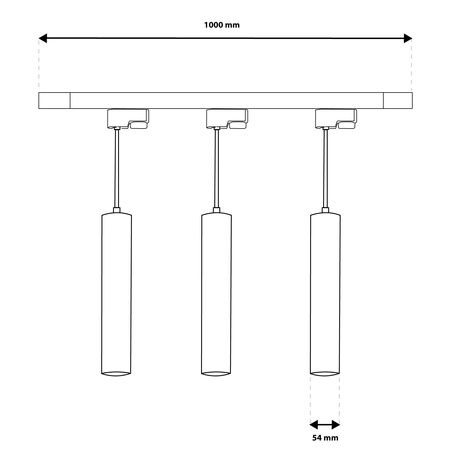 Lichtschienen-Set 1m + 3x Soplo GU10 schwarz LUMILED Stromschienenstrahler