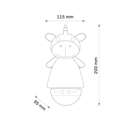Dekorative LED-Batterieleuchte Weiß Rosa Einhorn Sanico Goldlux