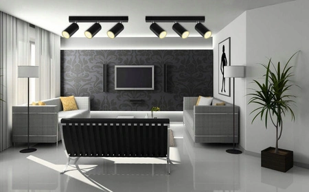 Spot Wandleuchte Spotlight LED Deckenleuchte Aufbau SCHWARZ Schwarz Modern GU10 x3