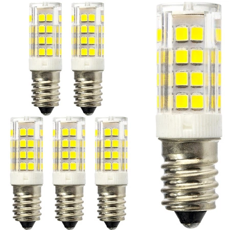 6x  LED Lampen E14, LED Kühlschranklampe T25 5W = 40W 470lm 320° 6500K kalt LUMILED