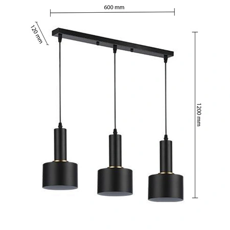 Masterled Deckenleuchte 3x E27 Schwarz Weiß Kupfer Tema Pendelleuchte