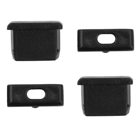 Aluminiumprofil für LED-Streifen schwarz Einbau/Aufbau 2m mit opalem Lampenschirm und Ecolight-Endkappen