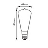 E27 ST64 LED Lampen 6W = 50W 650lm 2200K Warm 360° Filament geräuchert
