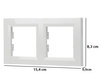 2-fach horizontaler Rahmen für Doppelsteckdose weiß ASFORA