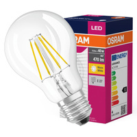 E27 A60 LED Lampen 4W = 40W 470lm 2700K Wärme 320° OSRAM Filament
