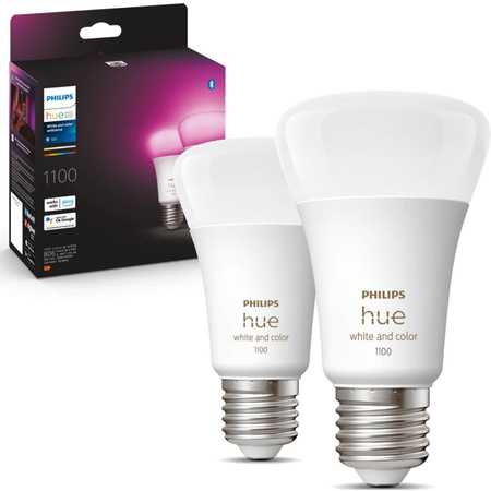 2PAK LED-Glühbirne E27 A60 9W CCT RGB PHILIPS HUE Weiß & COLOR Ambiente Bluetooth Zigbee