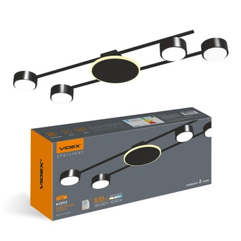 Kronleuchter Deckenleuchte 4x GX53 9W 830lm 2700K Warm Black Anbaulampe Videx