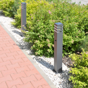 Gartenleuchte für den Außenbereich TEKSAS 74 E27 IP44 Sensormast Graphit GOLDLUX (Polux)