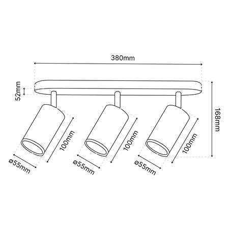 LED Spot Deckenleuchte 3x GU10 IP44 ADERO Schwarz Lumiled