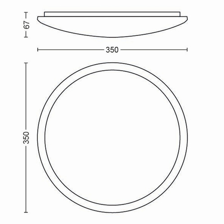 Plafond LED-Deckenleuchte CAVANAL 18W 2700K 35cm Dimmbar PHILIPS