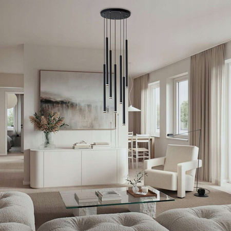 PIERO 7xG9 Decke Pendelleuchte Verstellbar Schwarz Rund MASTERLED