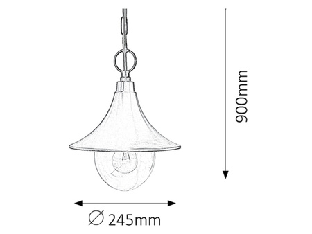 LED Garten-Außenhängelampe KONSTANZ E27 IP44 Schwarz RABALUX
