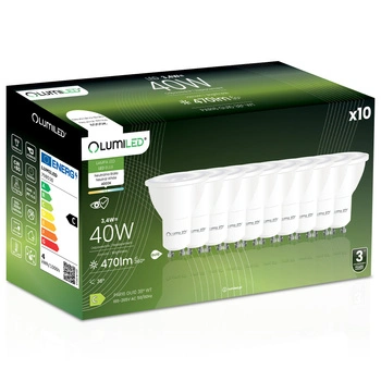 10x LED-Glühbirne GU10 Reflektor PAR16 3.4W = 40W 470LM 4000K Neutral 38° LUMILED