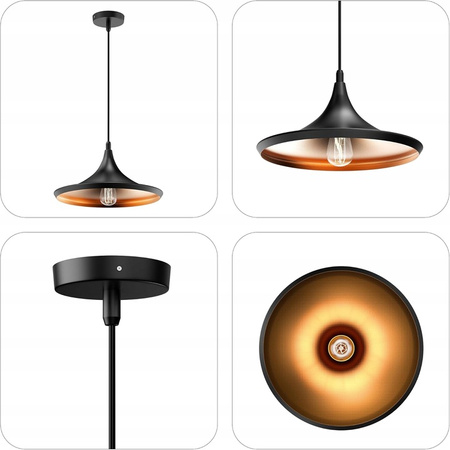 Masterled E27 Schwarz Gold Mezo Hängeleuchte