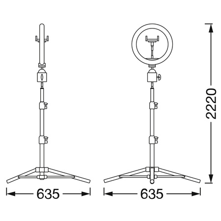 Mobile LED-Ring-Stehleuchte für Selfie 6W 250lm CCT 26cm Bluetooth LEDVANCE + Fernbedienung