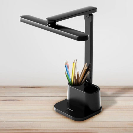 LED Tisch Organizer Schreibtischlampe 6W 400lm 4000lm Neutral 120° Schwarz Dimmbar Bari Sanico Goldlux