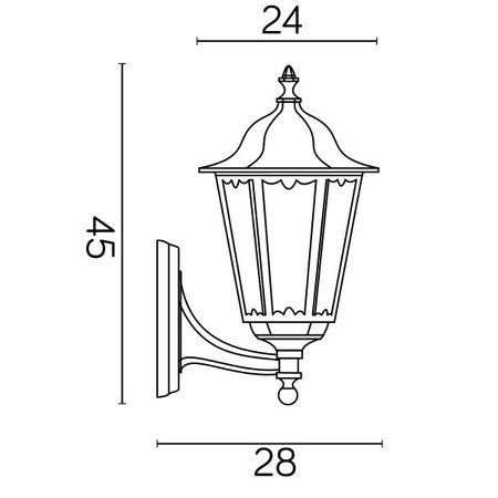 Außengarten-Fassadenlampe WANDLEUCHTE LED Retro Classic K 3012/1/D g E27 Su-Ma
