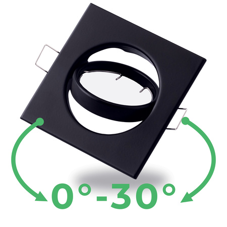 Einbaustrahler GU10, MR16 Einbauspot HALOGEN Quadrat beweglich Schwarz Blech PICTOR LUMILED