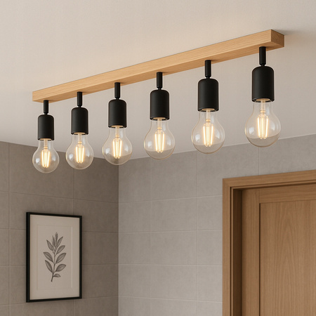 Spot Tuba Deckenleuchte Reflektor Halogen Leuchte 6x E27 Moving Black Brown Eos Masterled