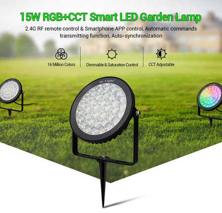LED-GARTENlampe 15W Gartenleuchte RGB+CCT Mi-Light - FUTC03