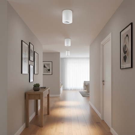 Halogen-Aufbauleuchte GU10, Aufbauspot 115mm beweglich Runde Tube Weiß AMAT-L LUMILED