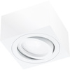 Halogen-Aufbauleuchte GU10, Aufbauspot 50mm beweglich Quadrat Weiß+LED-Einsatz 7W 4000K AMAT-S LUMILED