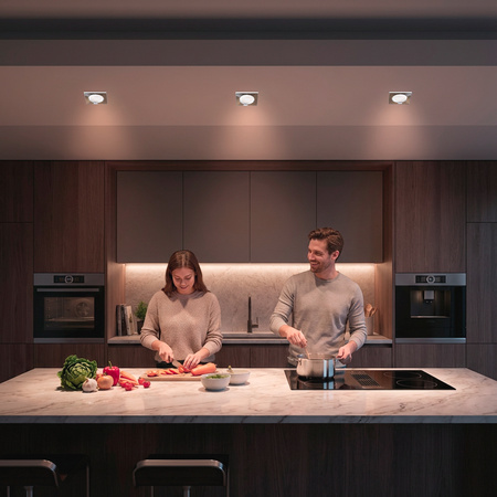 Halogen-Einbauleuchte Fixed Square PAVO Chromblech MR16 GU10 LUMILED