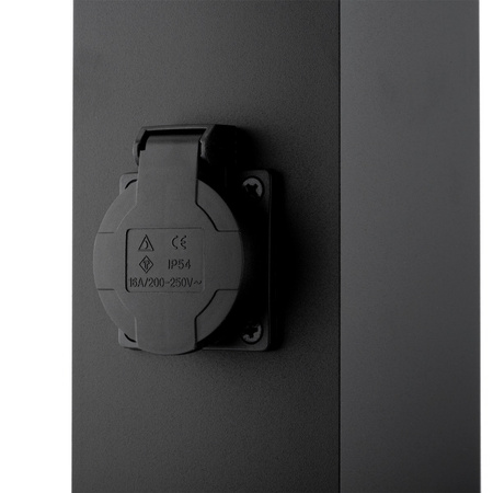 Gartenleuchte E27, Außenstehleuchte Pollerleuchte mit Steckdose 80cm TAXUS 2 LUMILED