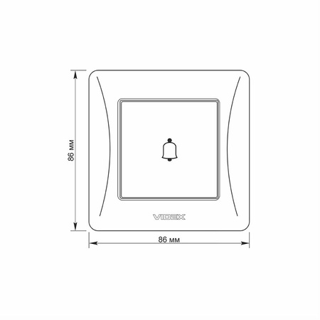 Klingeltaster mit Rahmen 10A Aufputz Weiß BINERA VIDEX