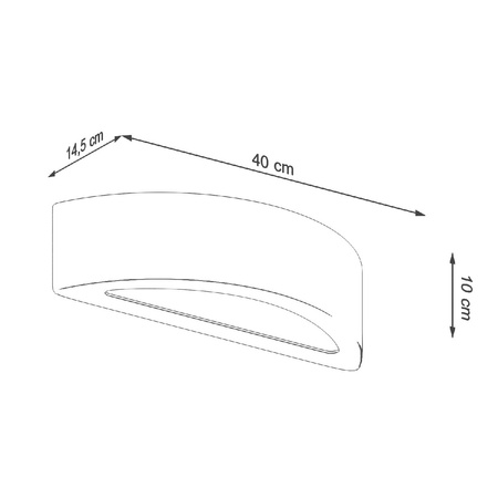 LED-Wandleuchte ATENA E27 Wandleuchte Halbkreisförmig Beton SOLLUX